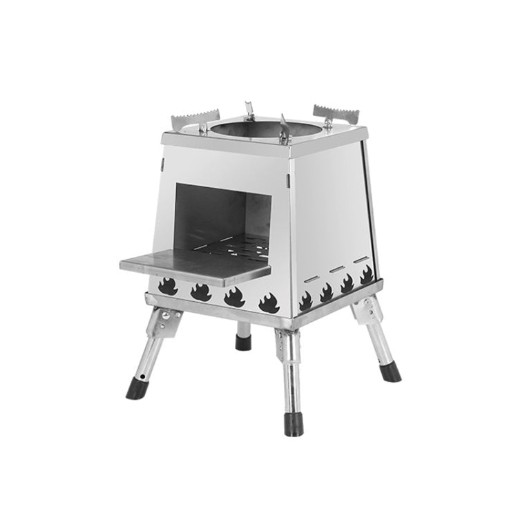 Stufa a legna per barbecue portatile pieghevole da campeggio all'aperto, dimensioni:, Small (Green), Small (Black), Small (Stainless Steel), Large (Green), Large (Black), Large (Stainless Steel)