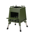 Stufa a legna per barbecue portatile pieghevole da campeggio all'aperto, dimensioni:, Small (Green), Small (Black), Small (Stainless Steel), Large (Green), Large (Black), Large (Stainless Steel)