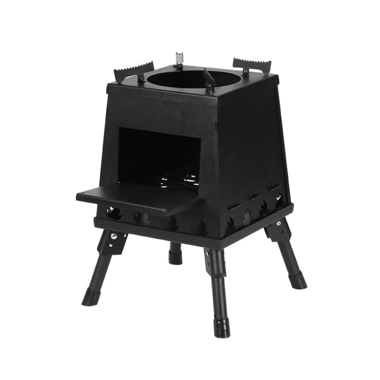 Stufa a legna per barbecue portatile pieghevole da campeggio all'aperto, dimensioni:, Small (Green), Small (Black), Small (Stainless Steel), Large (Green), Large (Black), Large (Stainless Steel)