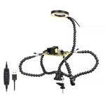 SN5BK-USB Stazione di saldatura da tavolo regolabile con lampada a 4 artigli, SN5BK-USB(Black), SN5BK-USB(Blue)