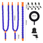 SN5BK-USB Stazione di saldatura da tavolo regolabile con lampada a 4 artigli, SN5BK-USB(Black), SN5BK-USB(Blue)