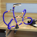 SN5BK-USB Stazione di saldatura da tavolo regolabile con lampada a 4 artigli, SN5BK-USB(Black), SN5BK-USB(Blue)