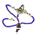 Y4BK-XS Stazione di saldatura a quattro griffe con base a clip per braccio universale, Y4BK-XS(Blue), Y4BK-XS(Black)