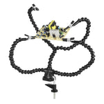 Y4BK-XS Stazione di saldatura a quattro griffe con base a clip per braccio universale, Y4BK-XS(Blue), Y4BK-XS(Black)
