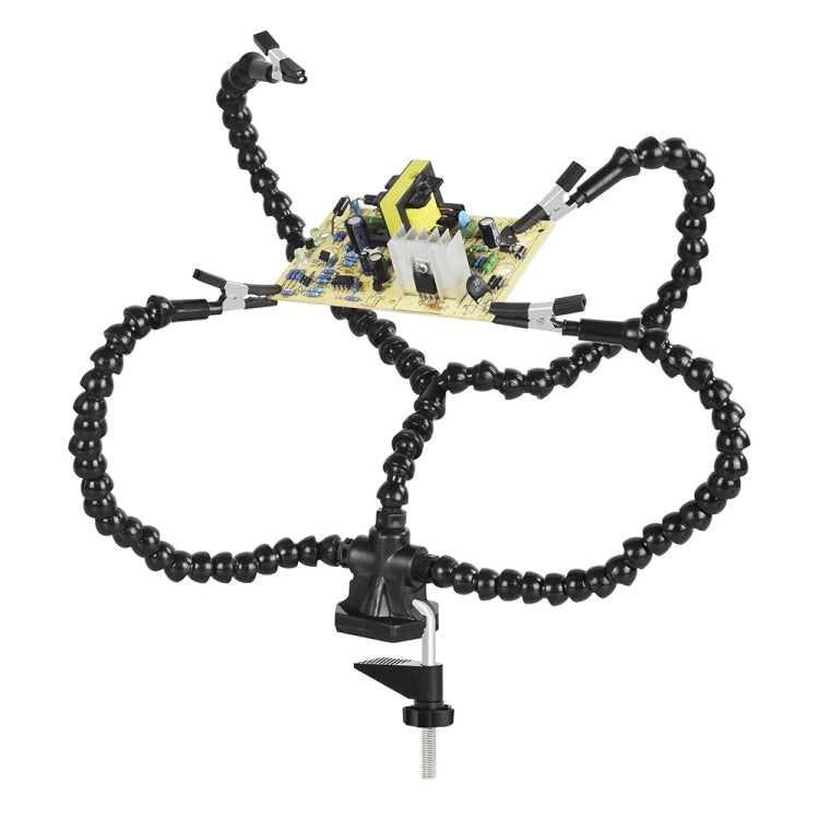 Y4BK-XS Stazione di saldatura a quattro griffe con base a clip per braccio universale, Y4BK-XS(Blue), Y4BK-XS(Black)