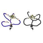 Y4BK-XS Stazione di saldatura a quattro griffe con base a clip per braccio universale, Y4BK-XS(Blue), Y4BK-XS(Black)
