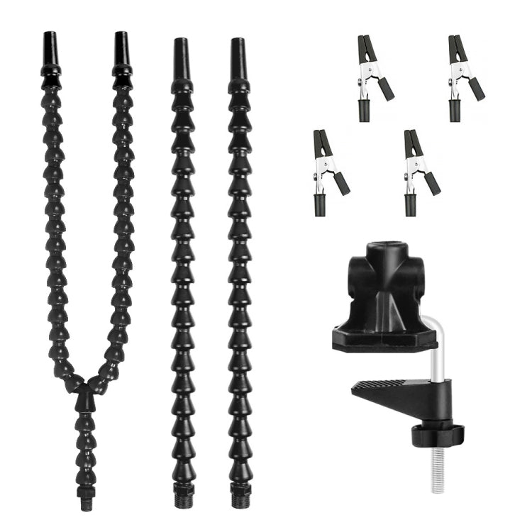 Y4BK-XS Stazione di saldatura a quattro griffe con base a clip per braccio universale, Y4BK-XS(Blue), Y4BK-XS(Black)