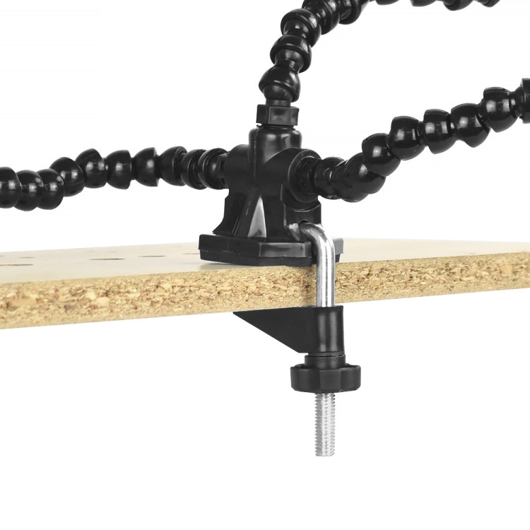 Y4BK-XS Stazione di saldatura a quattro griffe con base a clip per braccio universale, Y4BK-XS(Blue), Y4BK-XS(Black)