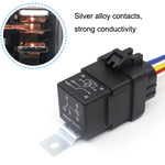 2 PCS 1040 Relè automobilistico integrato impermeabile a 5 pin con staffa, 12V, 24V