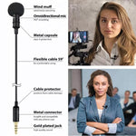 Microfono a collare omnidirezionale per smartphone 3,5 mm