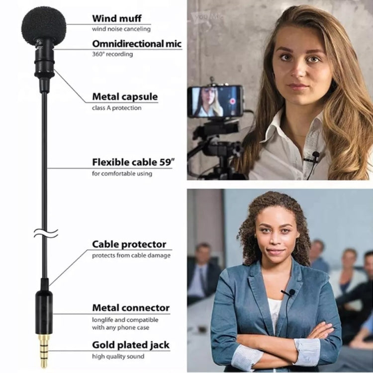 Microfono a collare omnidirezionale per smartphone 3,5 mm