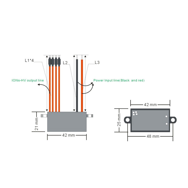 Modulo generatore di ioni negativi per purificatore d'aria anionico, AC 220-240V, AC 110-130V, DC 12V