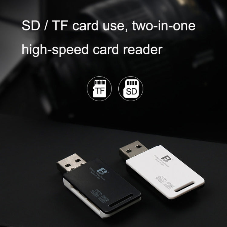 5 PC FB FB-360 Lettore di schede per computer USB 2 in 1, White, Black