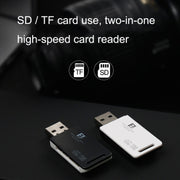 5 PC FB FB-360 Lettore di schede per computer USB 2 in 1, White, Black