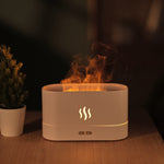 Umidificatore a luce notturna con diffusore di aromi a fiamma, Monochrome(White), Monochrome(Black)