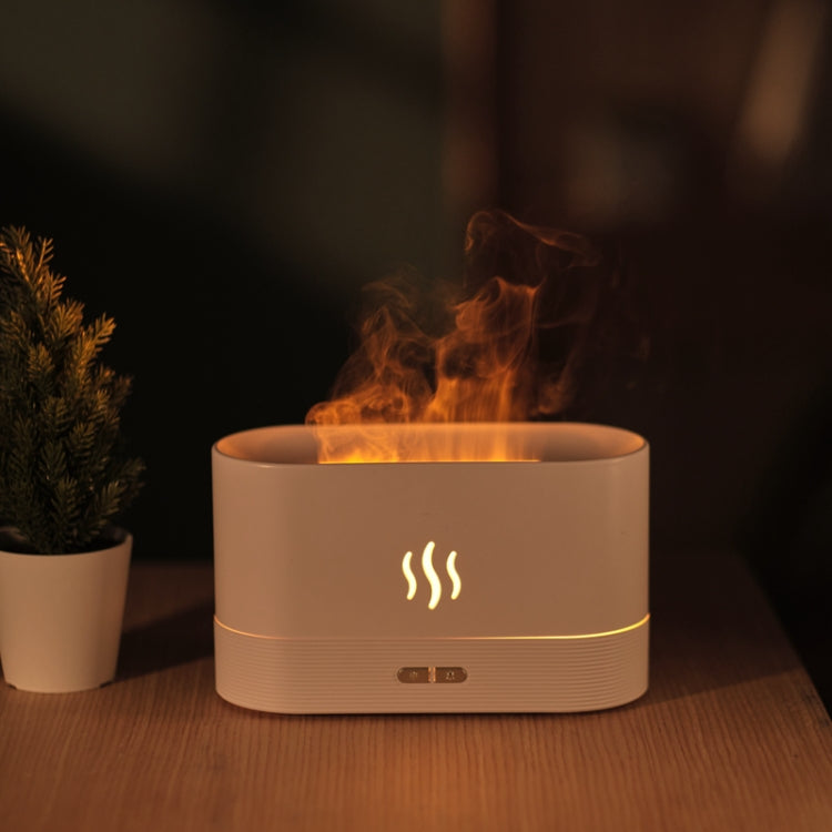 Umidificatore a luce notturna con diffusore di aromi a fiamma, Monochrome(White), Monochrome(Black)