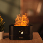 Umidificatore a luce notturna con diffusore di aromi a fiamma, Monochrome(White), Monochrome(Black)