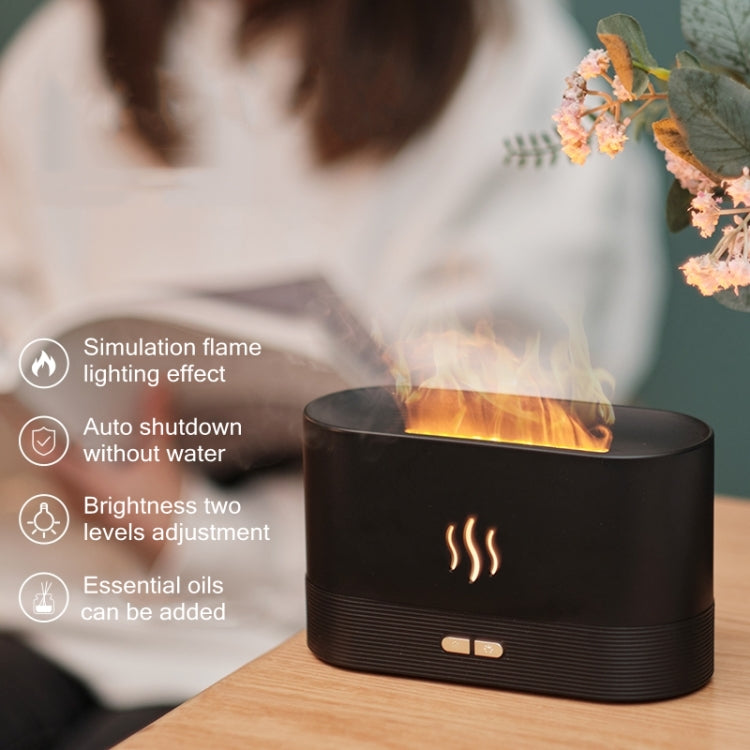 Umidificatore a luce notturna con diffusore di aromi a fiamma, Monochrome(White), Monochrome(Black)