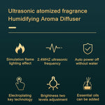 Umidificatore a luce notturna con diffusore di aromi a fiamma, Monochrome(White), Monochrome(Black)