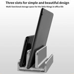 Supporto per telefono tablet per laptop in lega di alluminio, L400 Single Slot (Silver), L400 Single Slot (Gray), L401 Double Slot (Silver), L401 Double Slot (Gray), L402 Three Slots (Silver), L402 Three Slots (Gray)