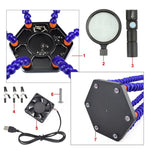 SN6SB-USB Stazione di saldatura a LED a sei griffe con lente d'ingrandimento e ventola, SN6SB-USB