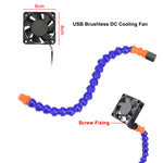 SN6SB-USB Stazione di saldatura a LED a sei griffe con lente d'ingrandimento e ventola, SN6SB-USB