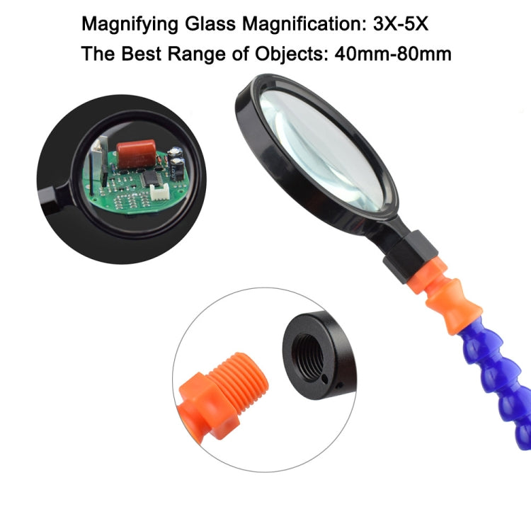 SN6SB-USB Stazione di saldatura a LED a sei griffe con lente d'ingrandimento e ventola, SN6SB-USB