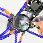 SN6SB-USB Stazione di saldatura a LED a sei griffe con lente d'ingrandimento e ventola, SN6SB-USB