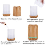 Purificatore d'aria USB per aromaterapia a grana di legno STB-105, Light Wooden Grain, Dark Wooden Grain