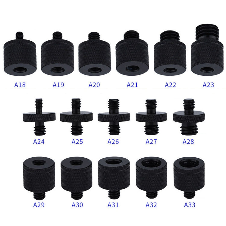 Adattatore a vite da 4 pezzi, A18 1/4 Female to M4 Male Screw, A19 1/4 Female to M5 Male  Screw, A20 1/4 Female to M6 Male  Screw, A21 1/4 Female to M8 Male  Screw, A22 1/4 Female to M10 Male  Screw, A23 1/4 Female to M12 Male  Screw                   ...