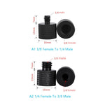 Adattatore a vite da 10 pezzi, 3/8 Female to 1/4 Male  Screw(Black), 3/8 Female to 1/4 Male  Screw(Blue), 3/8 Female to 1/4 Male  Screw(Red), 1/4 Female to 3/8 Male Screw (Black), 1/4 Female to 3/8 Male Screw (Blue), 1/4 Female to 3/8 Male Screw (Red)