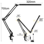 Lampada da scrivania LED telescopica pieghevole USB