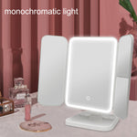 430 Lampada da tavolo a specchio per trucco a LED pieghevole su tre lati, Plug-in Style, Charging Style, Three-color Light Charging Style
