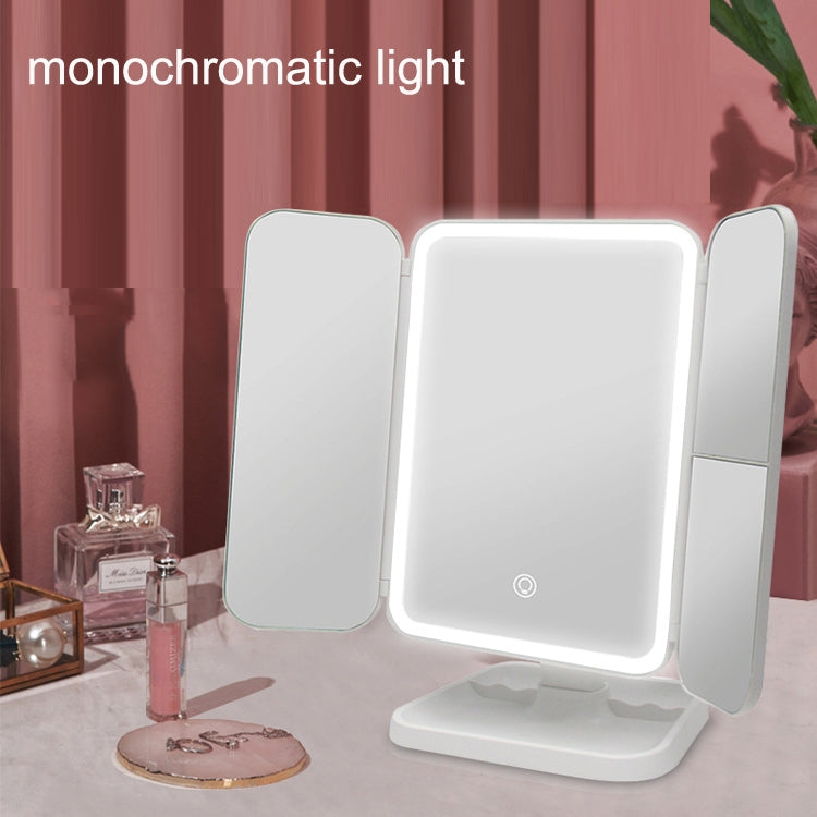 430 Lampada da tavolo a specchio per trucco a LED pieghevole su tre lati, Plug-in Style, Charging Style, Three-color Light Charging Style