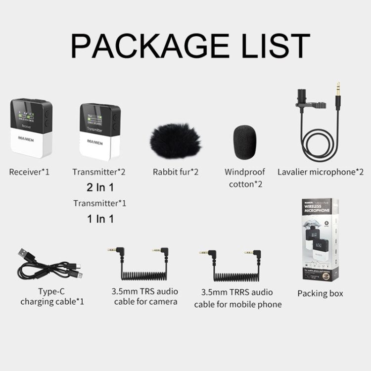 Microfono wireless MAMEN KT-W1 per telecamere e smartphone