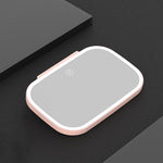Specchio per il trucco con visiera parasole per auto con luce a LED, White, Pink