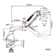 Gibbon Monta il supporto per monitor di sollevamento rotante telescopico multifunzionale, GM112FC Clip Table White, GM112FC Clip Table Black, GM112FG Perforation White, GM112FG Perforation Black