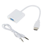 ZHQ008 Convertitore HD da HDMI a VGA con audio, White, Black