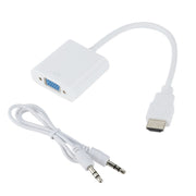 ZHQ008 Convertitore HD da HDMI a VGA con audio, White, Black