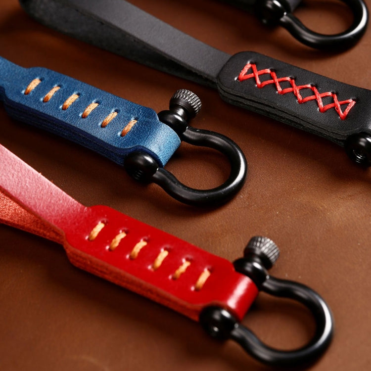 A001 Corda chiave lunga in pelle portachiavi per auto, Oil Wax Black, Oil Wax Red, Crazy Horse Black, Crazy Horse Brown, Crazy Horse Blue