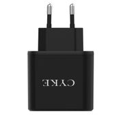 Caricatore da viaggio USB a 3 porte con display digitale intelligente CYKE, US Plug-White, EU Plug-Black, EU Plug-White