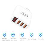 Caricatore da viaggio USB a 3 porte con display digitale intelligente CYKE, US Plug-White, EU Plug-Black, EU Plug-White