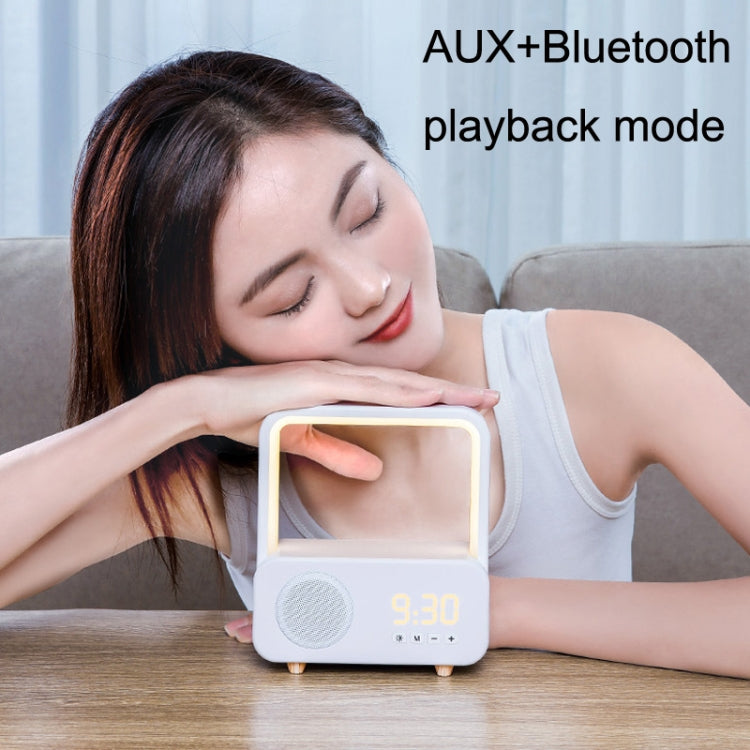 WH-J08 Mini altoparlante Bluetooth portatile domestico con luce notturna, Basic Style, Clock Style