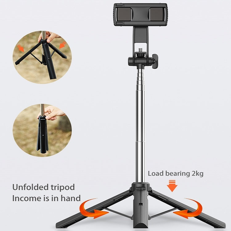 Treppiede telescopico pieghevole per smartphone con luce