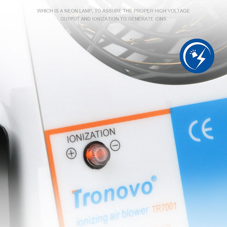 TRONOVO TR7001 Eliminatore antistatico da tavolo Ventola ionica piccola antistatica, spina europea