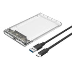 TU31 Guscio protettivo trasparente per disco rigido con interfaccia USB3.1 TYPE-C da 2,5 pollici