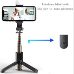 Selfie Stick Bluetooth CYKE L11S con luce LED e treppiede