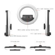 Anello luce selfie CYKE Q6 con supporto smartphone