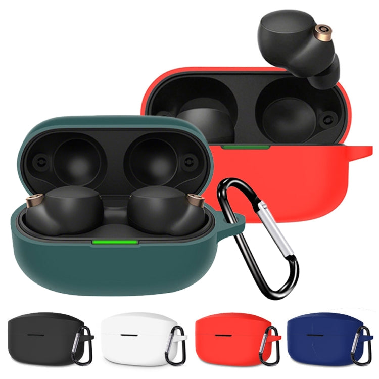 Custodia protettiva per auricolari in silicone da 2 pezzi per Sony WF-1000XM4, Black, Deep Blue, Red, White
