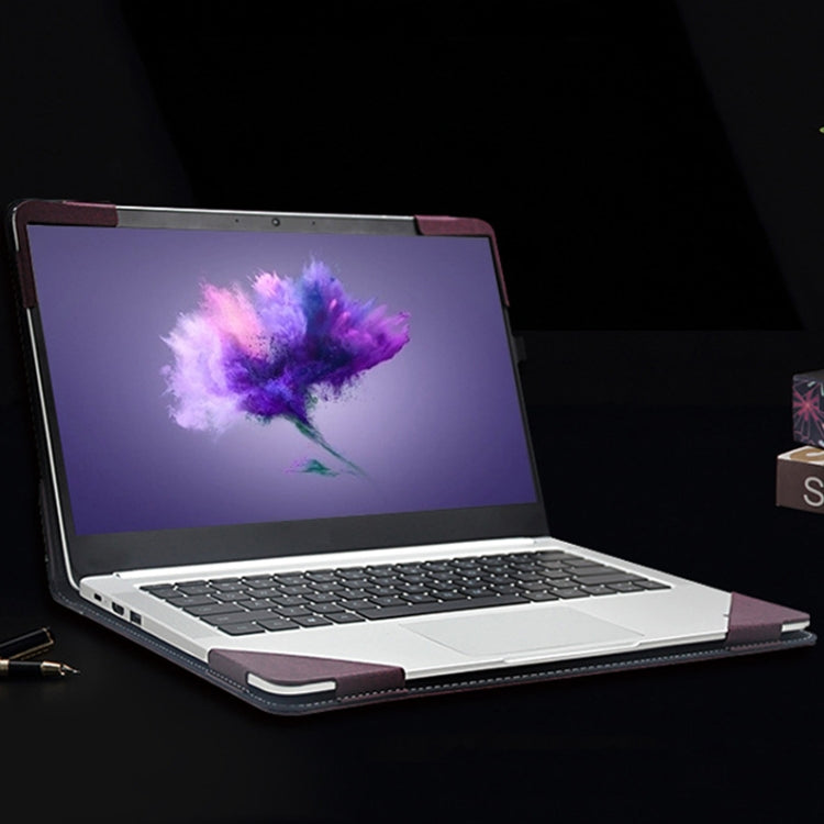 Custodia protettiva per laptop in pelle PU per Huawei Honor MagicBook, Dark Gray, Wine Red, Dark Blue